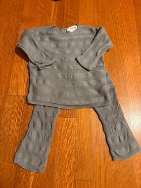 Bonpoint Blue-Grey Knit Kids Matching Set